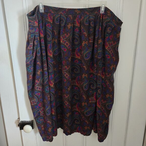 Paisley Pull-on Midi Skirt - Picture 1 of 6